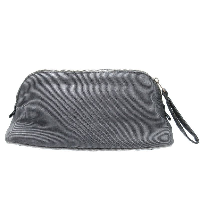 Hermes Bolide Vis Versa PM Perforated Logo Silk Cotton Asie Gray Cosmetic Pouch