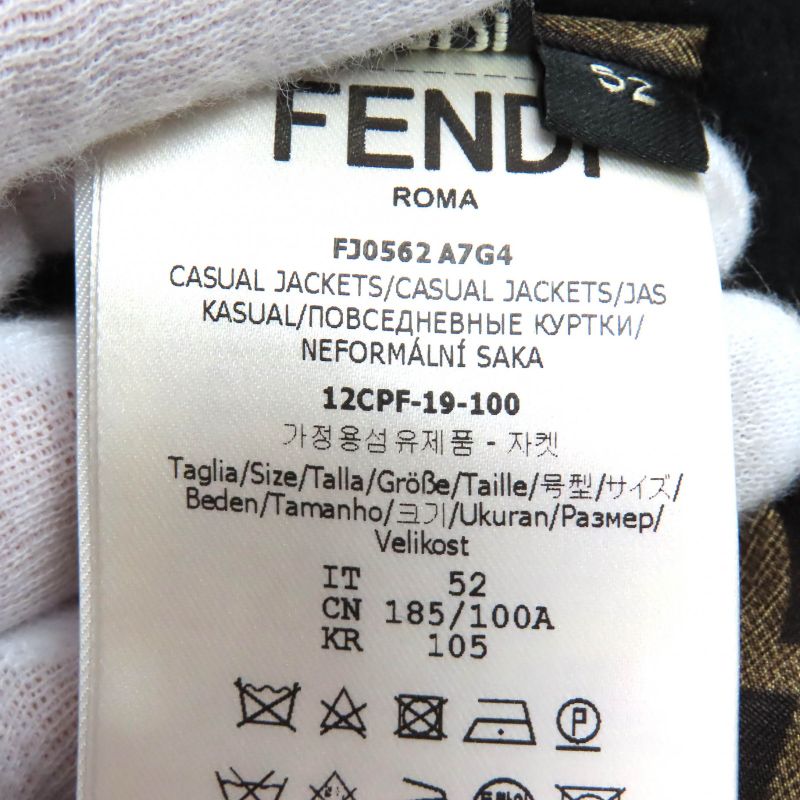 Fendi 2019 Fj0562 100% Cashmere Lining FF Logo And Zucca Pattern Logo Buttons