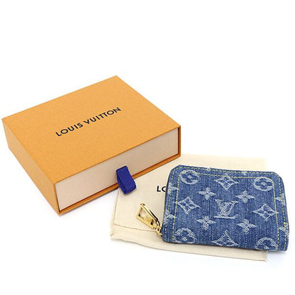 Louis Vuitton LV Remix Zippy Coin Purse Monogram Denim Blue M82957 Wallet S Rank
