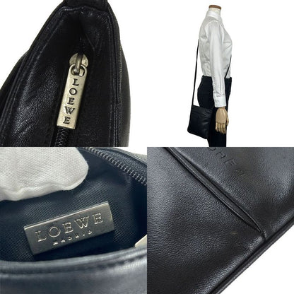 Loewe Mini Shoulder Bag Pochette Crossbody Leather Black Chic Women Ladies