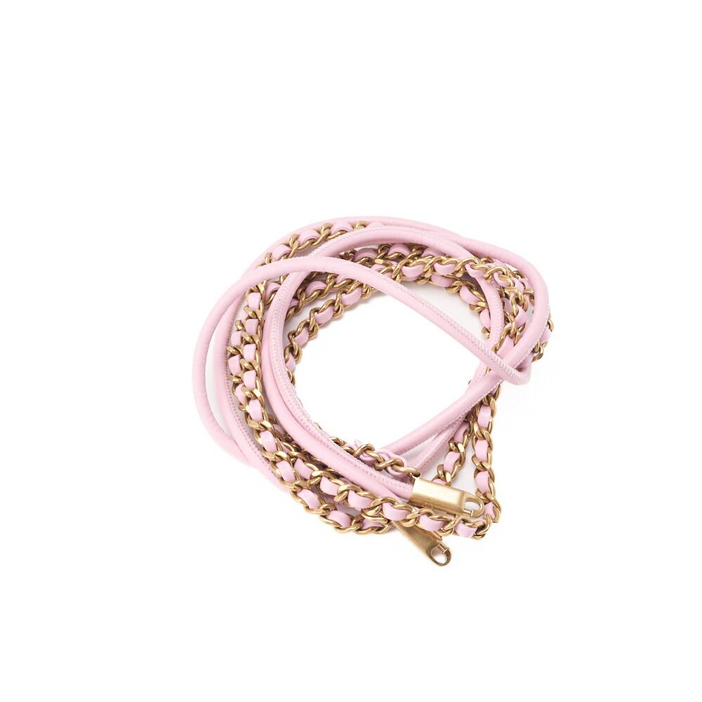 Chanel 22 Mini Calfskin Pink Drawstring Chain Shoulder Bag With Gold Hardware