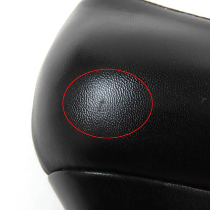 Gucci 750490 Belt Design Almond Toe Thick Sole Leather Pumps Black 37.5 Made In