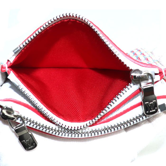 Louis Vuitton Double Zip Card Holder Coin Case Damier Spray Multicolor M81430