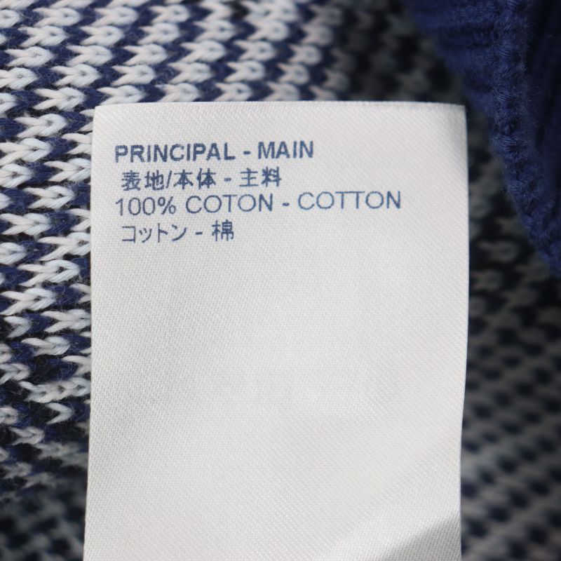 Louis Vuitton 20SS 100% Cotton Camo Pique Jacquard Crewneck Knit Sweater Navy