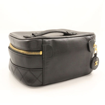 Chanel Vanity Bicolore Handbag Lambskin Black Ladies Pouch