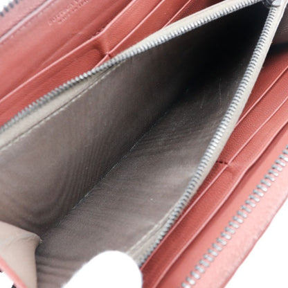 Bottega Veneta Bottega Veneta Round Zipper Intrecciato Lambskin Reddish Brown