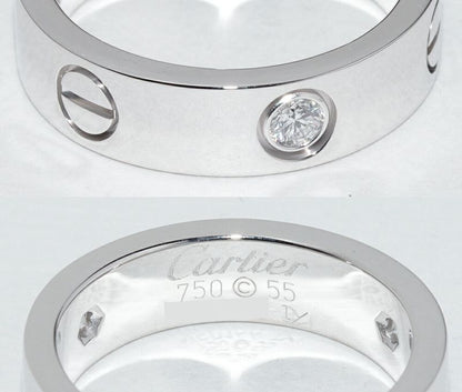 Cartier Ring 18K White Gold Diamond 3P (022ct) Love Ring Half Diamond B40325