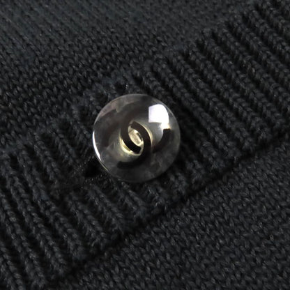 CHANEL P58547 100% Cotton Clear Coco Mark Button Openwork V-neck Knit Dress