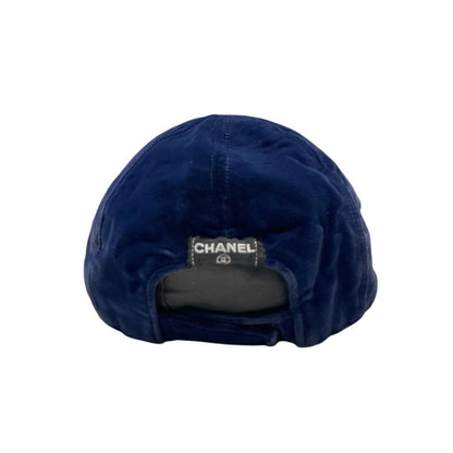 Chanel ③ Velour Cap Ladies Navy S