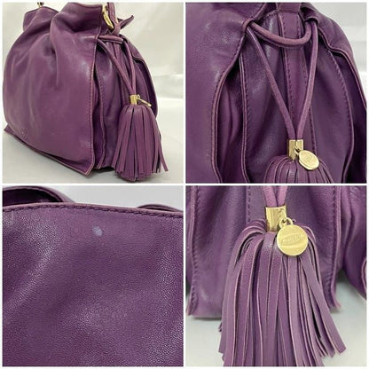 Loewe Shoulder Bag Flamenco Purple 2way Nappa Leather Preowned