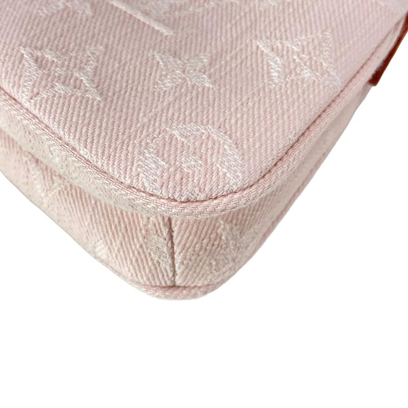 Louis Vuitton Shoulder Bag Monogram Denim Pochette Liv M14159 Washed Pink