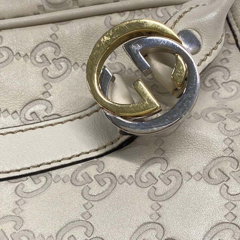 Gucci GG Twins Tote Bag Stripe Line 232963 Ivory Leather