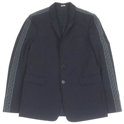 Fendi 2020 Fj0567 FF Logo Zucca Sideline Narrow Lapel Single Tailored Jacket
