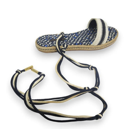 Good Louis Vuitton Shoe Lace Strap Jute Flat Sandals 37 Approx 23.5cm (9.25in)