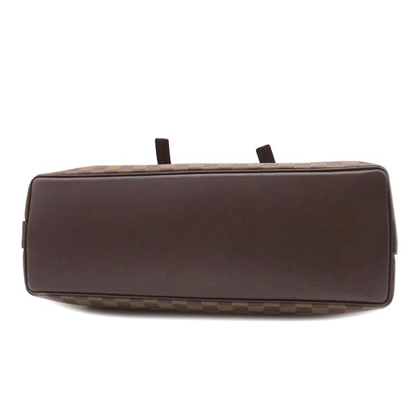 Louis Vuitton Tote Bag Chelsea Damier Canvas Damier Ebene Gold Hardware Brown