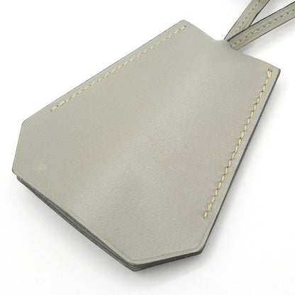 Hermes Necklace Clochette Leather Light Gray