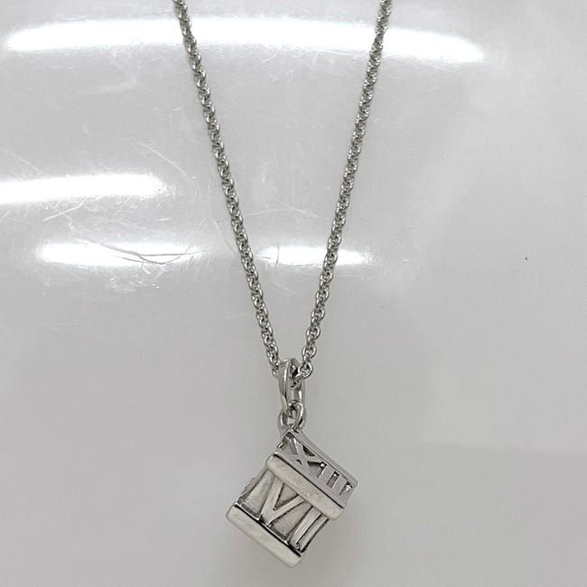 Tiffany & Co Necklace Cube Silver Atlas Polished Excellent Condition