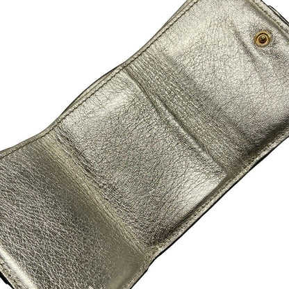 Fendi Trifold Wallet Micro Trifold Wallet 8m0395 Gold Leather