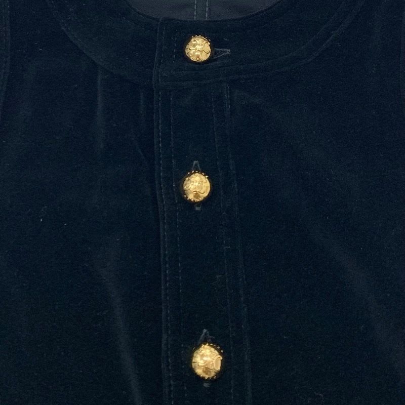 Celine Dress Cotton Black Gold Triomphe Velor Sleeveless