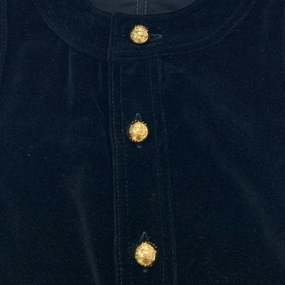Celine Dress Cotton Black Gold Triomphe Velor Sleeveless