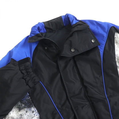 20SS Louis Vuitton 1a63fq Monogram Spray WZIP Padded Blouson Jacket Black×blue