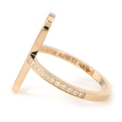 Hermes Ring Ever Chaine d'Ancre PM Half Eternity With Diamonds Total 025ct 18K