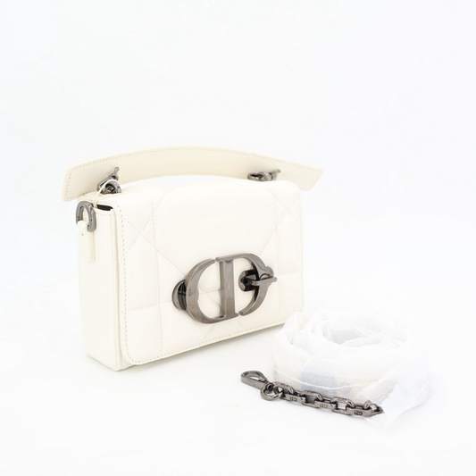 Christian DIOR Caro Chain Shoulder White Bag