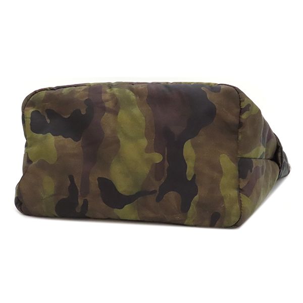 Prada 2way Bag Camouflage Reversible Triangle Logo Nylon Khaki X Black Silver