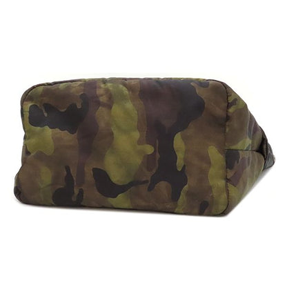 Prada 2way Bag Camouflage Reversible Triangle Logo Nylon Khaki X Black Silver