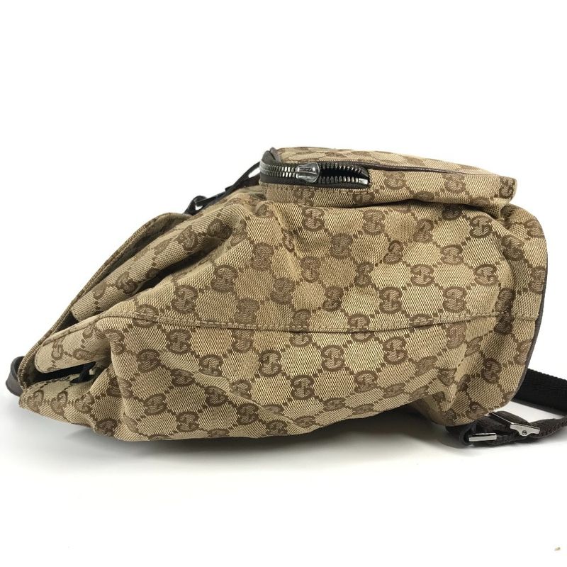 Gucci Backpack Sac GG Logo Backpack 114552 GG Canvas/leather Beige