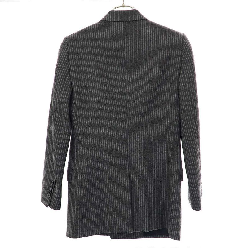 Celine Striped Wool Double Breasted Jacket 2v120065k Grey 34