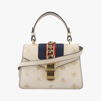 Gucci Sylvie Ivory X Navy X Red Leather 470270 C026707430