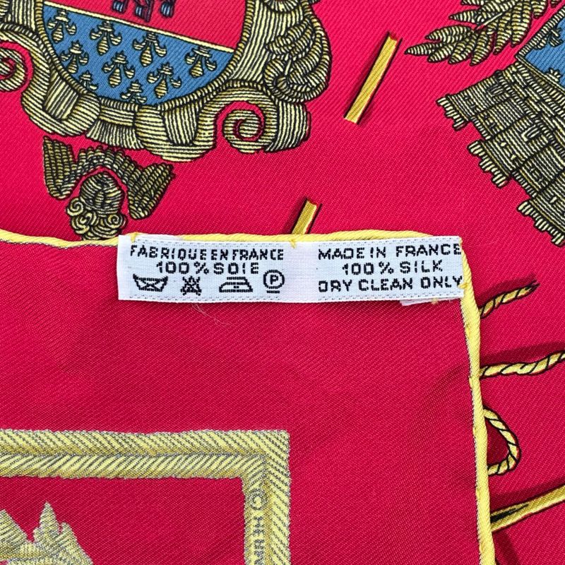 Hermes Les Armes De Paris Coat Of Arms Scarf Silk Red Multicolor
