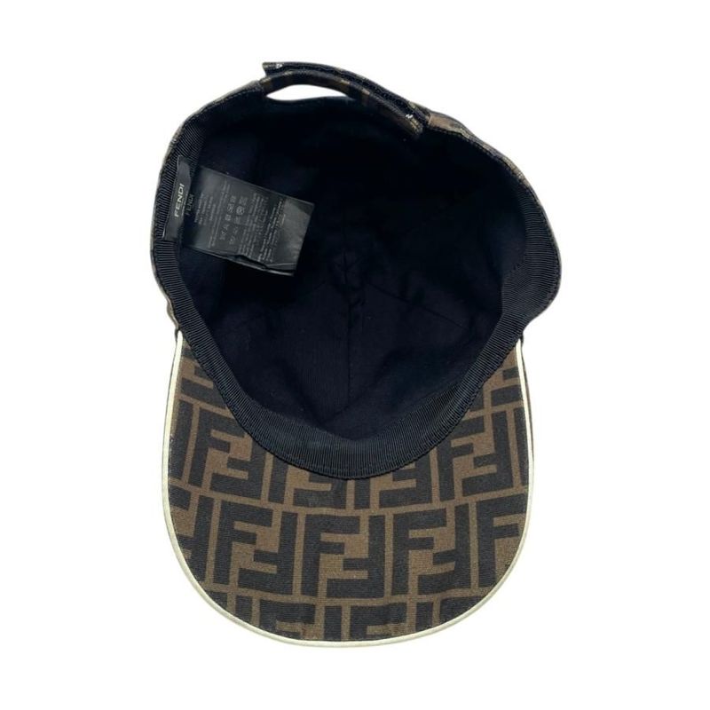 Fendi Hat Ff Jacquard Baseball Cap Fxq768 A660 Logo Brown Fendi