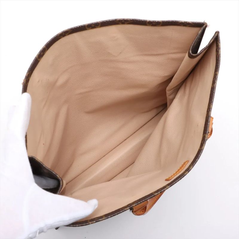 Louis Vuitton Monogram Sac Pura M51140 Leather Tote Bag Shoulder Hand A4 Brown