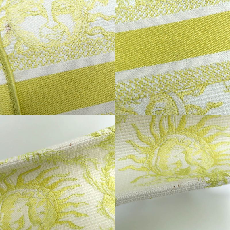 Christian Dior Book Tote Mini M1255zecq Handbag Yellow Canvas Ladies