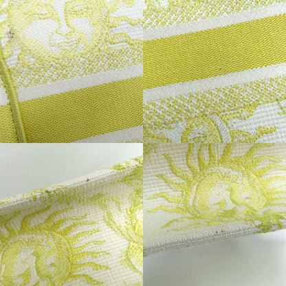 Christian Dior Book Tote Mini M1255zecq Handbag Yellow Canvas Ladies