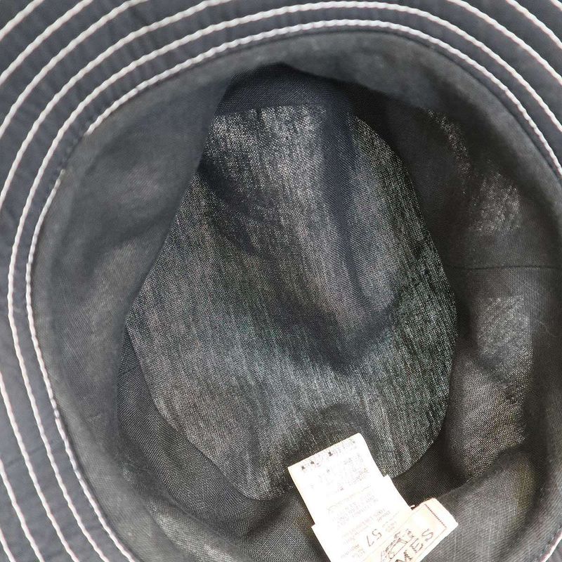 Hermes Cotton Linen Hat Black and White 57