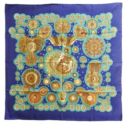 Hermes Carré 90 Silk Blue Women's Scarf