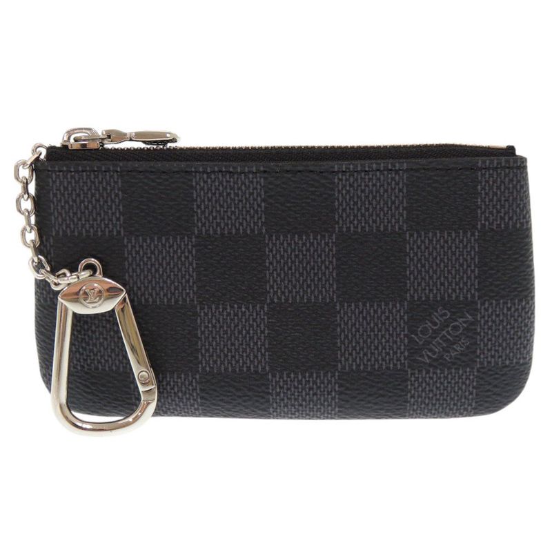 Louis Vuitton Pochette Cles Damier Graphite N60155 Black Coin Case LV 0390