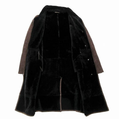 Fendi Mouton Boa Long Coat Knee Length Brown Size 48 Men's Women's
