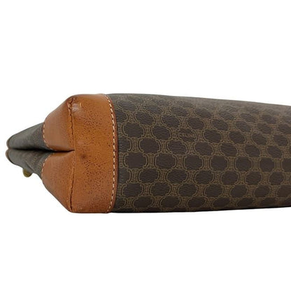 Celine Second Bag Brown Macadam Clutch Bag PVC Leather