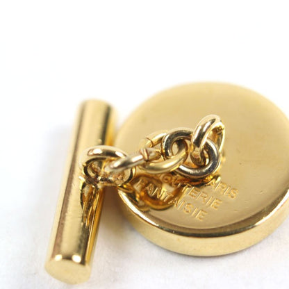 Hermes Corozo Carriage Logo Horse Motif Cufflinks Button Cufflinks Gray Navy