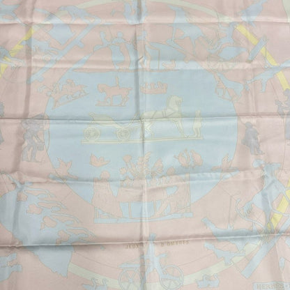 Hermes Scarf Carré 90 Light Pink × Light Blue × Multi JEUX D'ombres
