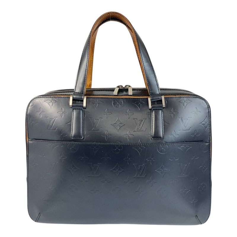 Louis Vuitton Monogram Matte Malden Navy Leather M55132 Business Bag Tote Bag