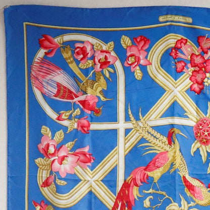 Hermes Carre 90 Caraibes Silk Blue Women's Scarf