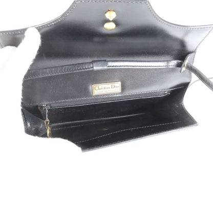 Vintage Christian Dior Ribbon Leather Shoulder Bag Crossbody Genuine Leather