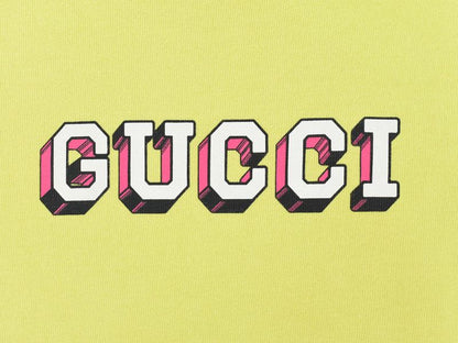 Object Gucci Logo Long T-shirt Long Sleeve Tops M Cotton Neon Yellow Clothing