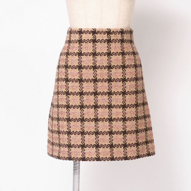 2022Gucci Skirt Suit Size 36 (155 80Y) GG Logo Gold Button Tweed