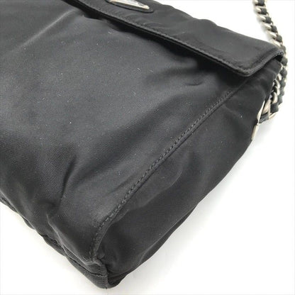 Prada Nylon Tessuto Chain Shoulder Bag Black